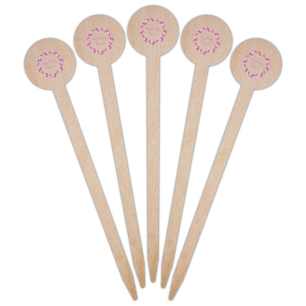 Farm House Wooden 6" Food Pick - Round - Fan View