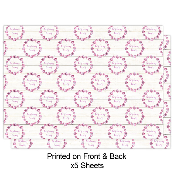Farm House Wrapping Paper Sheet - Double Sided - Front