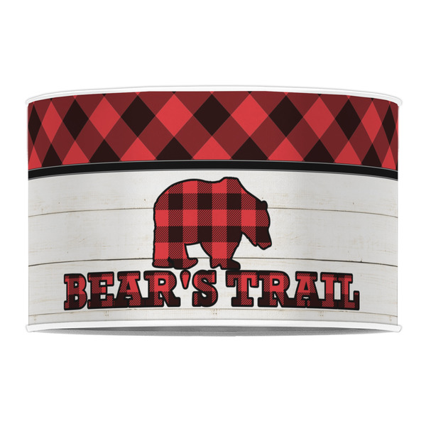 Lumberjack Plaid 12" Drum Lampshade - FRONT (Poly Film)
