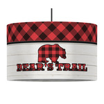 Lumberjack Plaid 12" Drum Pendant Lamp - Fabric (Personalized)