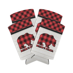 Lumberjack Plaid Can Cooler (tall 12 oz) - Set of 4 (Personalized)
