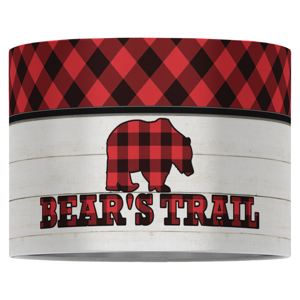 Lumberjack Plaid 16" Drum Lampshade - FRONT (Fabric)