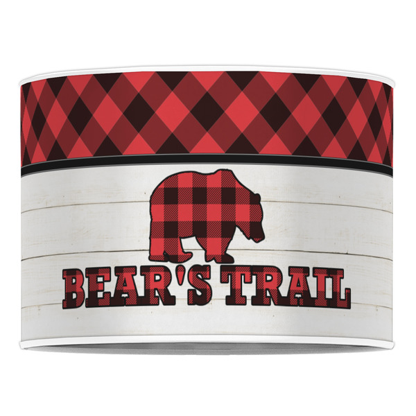 Lumberjack Plaid 16" Drum Lampshade - FRONT (Poly Film)