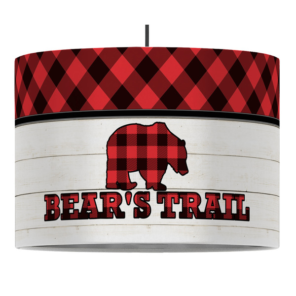 Lumberjack Plaid 16" Drum Lampshade - PENDANT (Fabric)