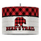 Lumberjack Plaid 16" Drum Pendant Lamp - Fabric (Personalized)