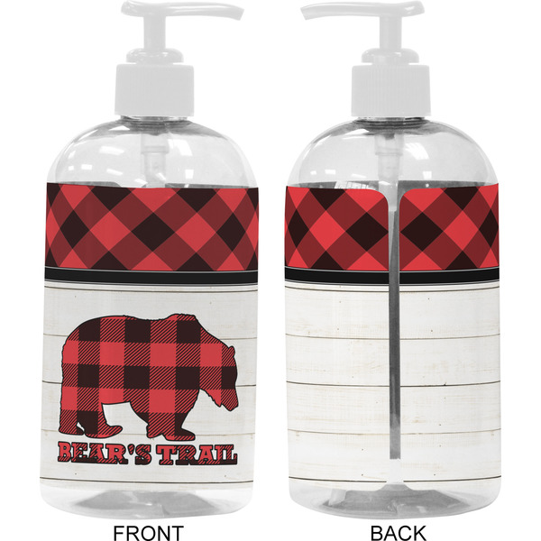 Lumberjack Plaid 16 oz Plastic Liquid Dispenser- Approval- White