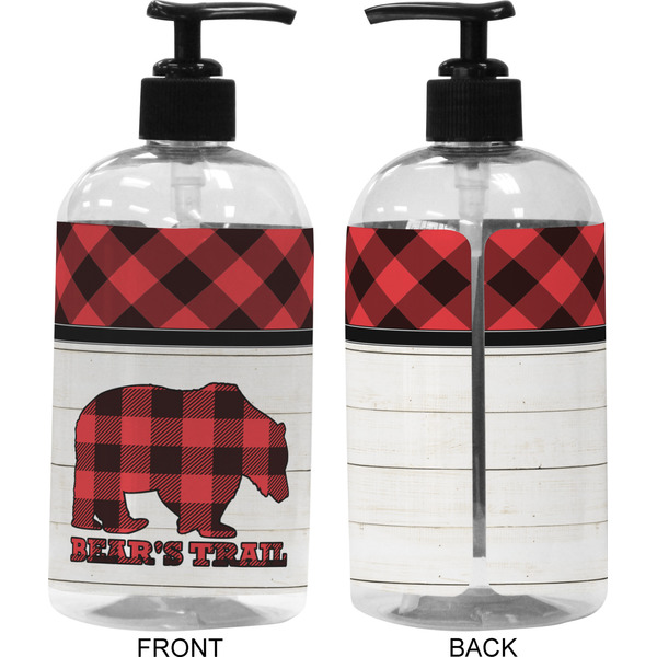 Lumberjack Plaid 16 oz Plastic Liquid Dispenser (Approval)