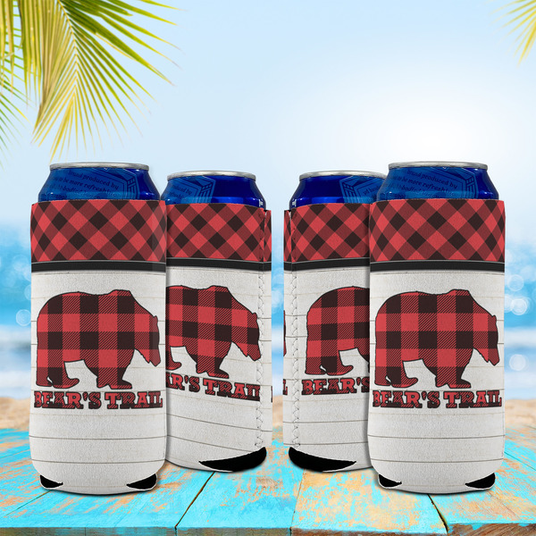 Lumberjack Plaid 16oz Can Sleeve - Set of 4 - LIFESTYLE