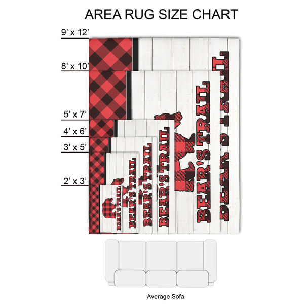 Lumberjack Plaid 2'x3' Indoor Area Rugs - Size Chart