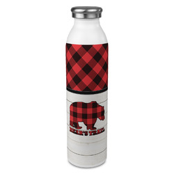 Lumberjack Plaid 20oz Stainless Steel Water Bottle - Full Print (Personalized)