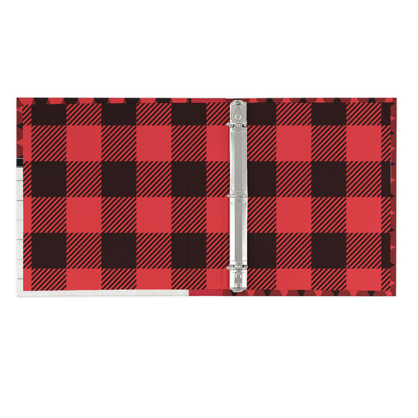 Lumberjack Plaid 3 Ring Binders - Full Wrap - 1" - OPEN INSIDE