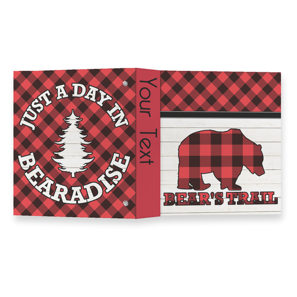 Lumberjack Plaid 3 Ring Binders - Full Wrap - 1" - OPEN OUTSIDE