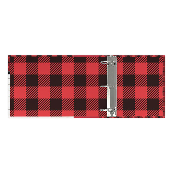 Lumberjack Plaid 3 Ring Binders - Full Wrap - 3" - OPEN INSIDE