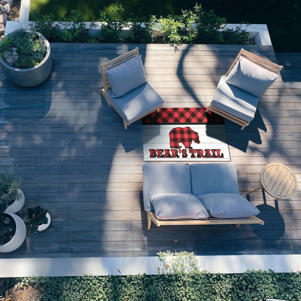 Lumberjack Plaid 3'x5' Patio Rug - In Context