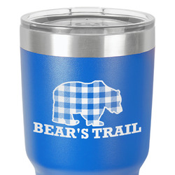 Lumberjack Plaid 30 oz Stainless Steel Tumbler - Royal Blue - Double-Sided (Personalized)