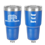 Lumberjack Plaid 30 oz Stainless Steel Tumbler - Royal Blue - Double-Sided (Personalized)