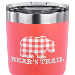 Lumberjack Plaid 30 oz Stainless Steel Tumbler - Coral - Single Sided (Personalized)