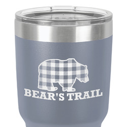 Lumberjack Plaid 30 oz Stainless Steel Tumbler - Grey - Single-Sided (Personalized)