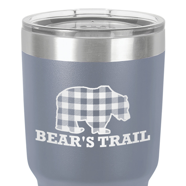 Lumberjack Plaid 30 oz Stainless Steel Ringneck Tumbler - Grey - Close Up