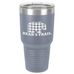 Lumberjack Plaid 30 oz Stainless Steel Tumbler - Grey - Single-Sided (Personalized)