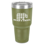 Lumberjack Plaid 30 oz Stainless Steel Tumbler - Olive - Single-Sided (Personalized)
