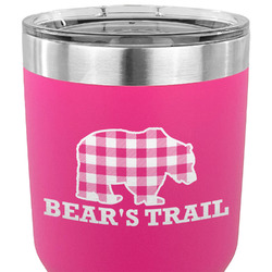 Lumberjack Plaid 30 oz Stainless Steel Tumbler - Pink - Double Sided (Personalized)