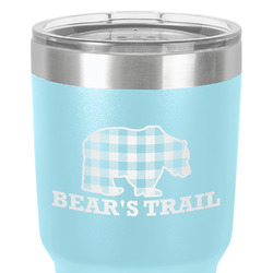 Lumberjack Plaid 30 oz Stainless Steel Tumbler - Teal - Single-Sided (Personalized)