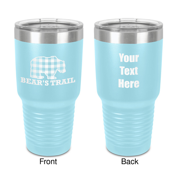 Custom Lumberjack Plaid 30 oz Stainless Steel Tumbler - Teal - Double-Sided (Personalized)