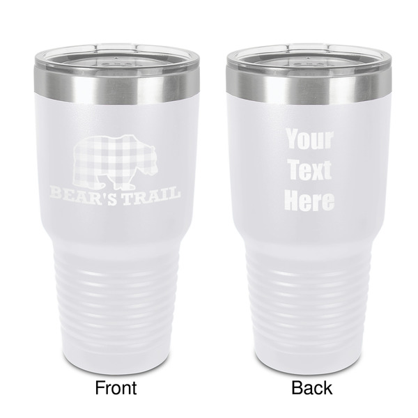 Custom Lumberjack Plaid 30 oz Stainless Steel Tumbler - White - Double-Sided (Personalized)