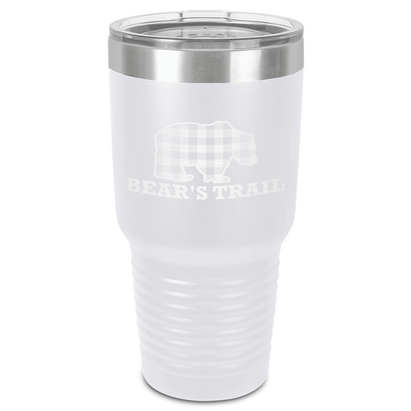 Custom Lumberjack Plaid 30 oz Stainless Steel Tumbler - White - Single-Sided (Personalized)