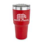 Lumberjack Plaid 30 oz Stainless Steel Tumbler - Red - Single Sided (Personalized)