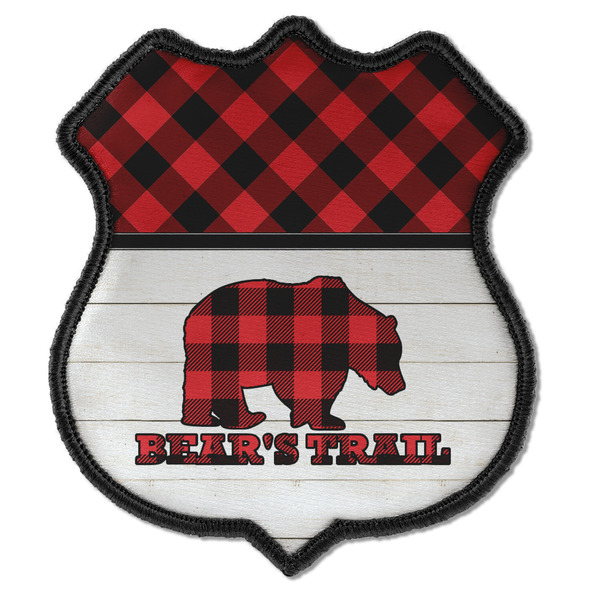 Custom Lumberjack Plaid Iron On Shield Patch C w/ Name or Text