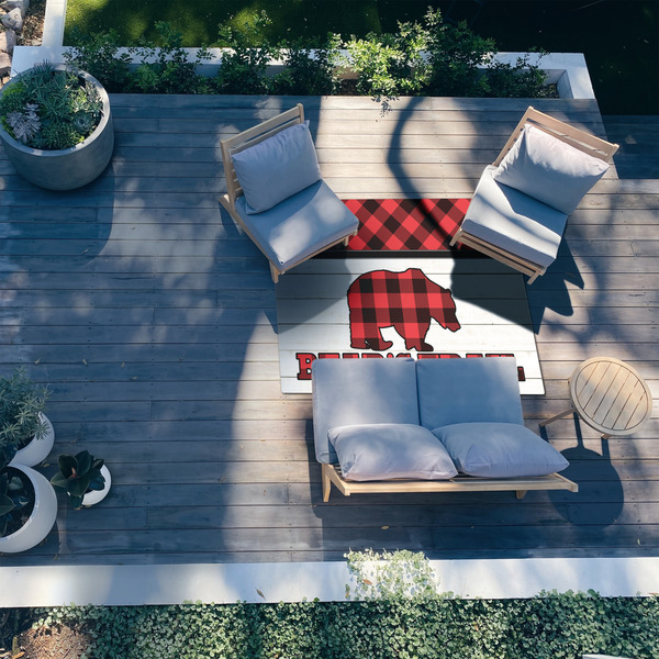 Lumberjack Plaid 5'x7' Patio Rug - In context