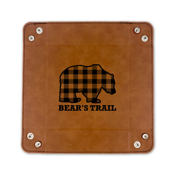 Lumberjack Plaid 6" x 6" Leatherette Snap Up Tray - FLAT FRONT