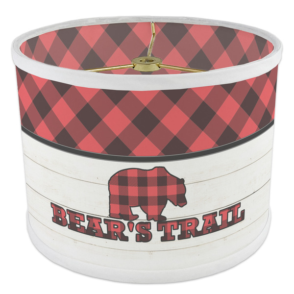Lumberjack Plaid 8" Drum Lampshade - ANGLE Poly-Film