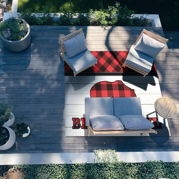 Lumberjack Plaid 8'x10' Patio Rug - In context