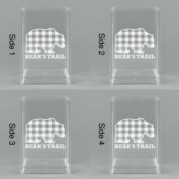 Lumberjack Plaid Acrylic Pen Holder - All Sides