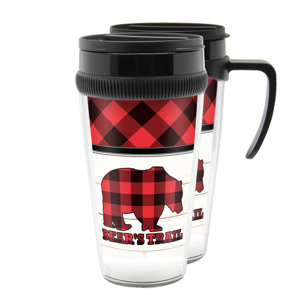 Custom Lumberjack Plaid Acrylic Travel Mug (Personalized)