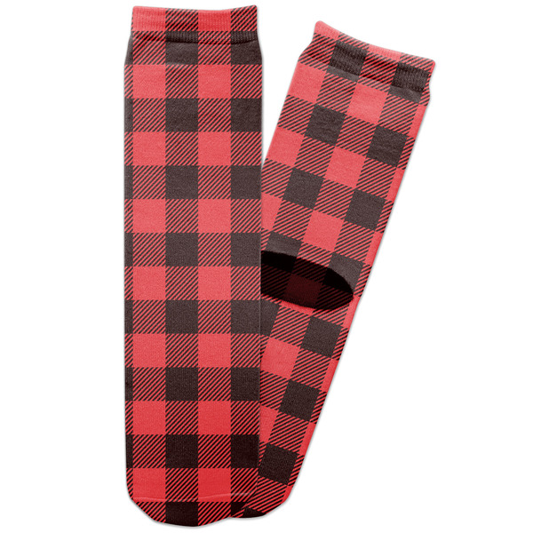 Custom Lumberjack Plaid Adult Crew Socks