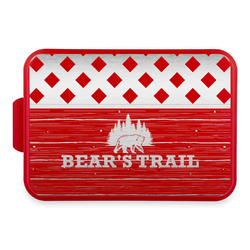 Lumberjack Plaid Aluminum Baking Pan with Red Lid (Personalized)