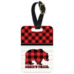 Lumberjack Plaid Metal Luggage Tag w/ Name or Text