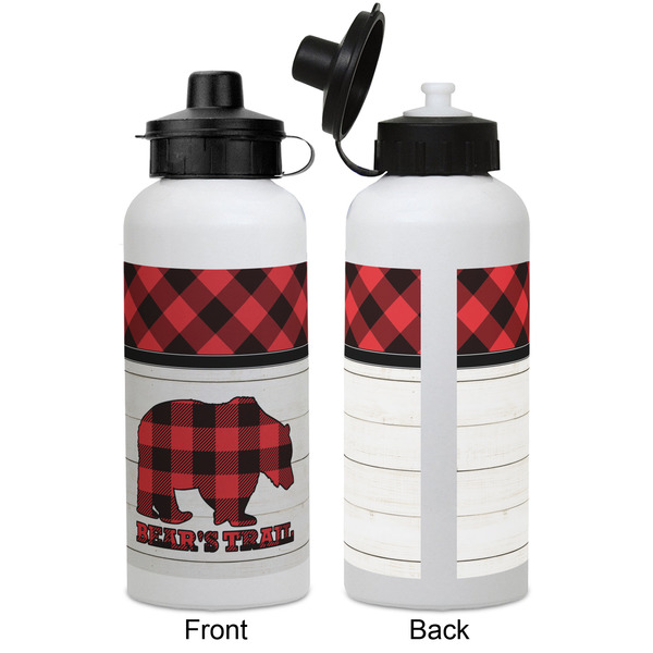 Lumberjack Plaid Aluminum Water Bottle - White APPROVAL