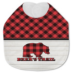 Lumberjack Plaid Jersey Knit Baby Bib w/ Name or Text