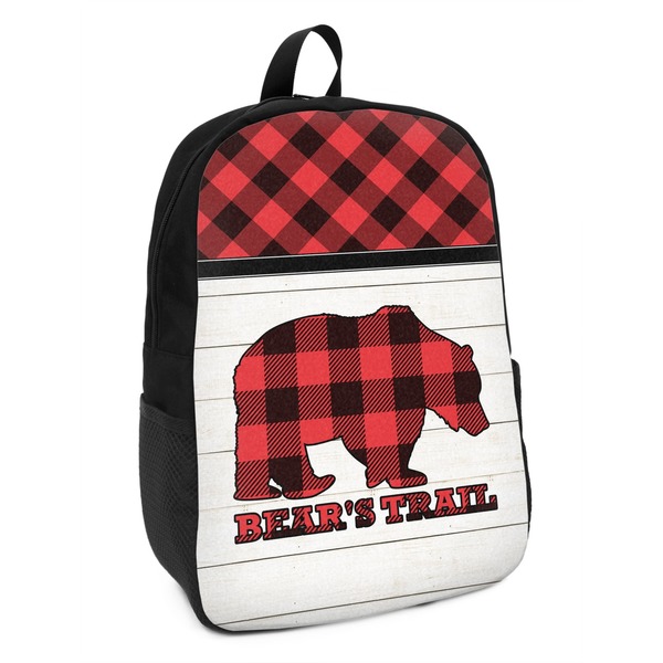 Custom Lumberjack Plaid Kids Backpack (Personalized)