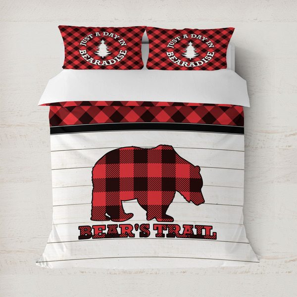 Custom Lumberjack Plaid Duvet Cover Set - Full / Queen (Personalized)