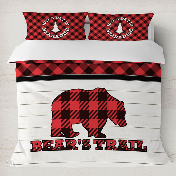 Custom Lumberjack Plaid Duvet Cover Set - King (Personalized)