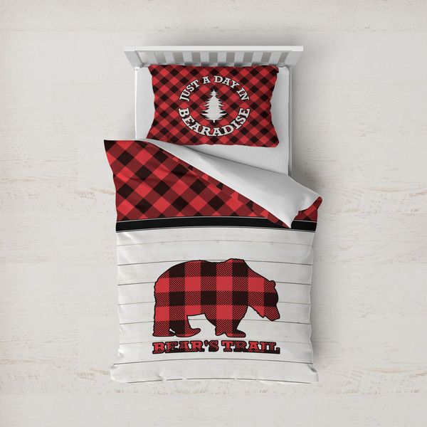 Custom Lumberjack Plaid Duvet Cover Set - Twin (Personalized)