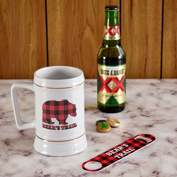 Lumberjack Plaid Beer Stein - In Context