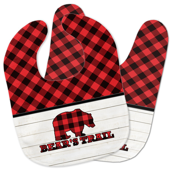Custom Lumberjack Plaid Baby Bib w/ Name or Text