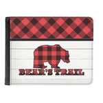 Lumberjack Plaid Genuine Leather Men's Bi-fold Wallet (Personalized)